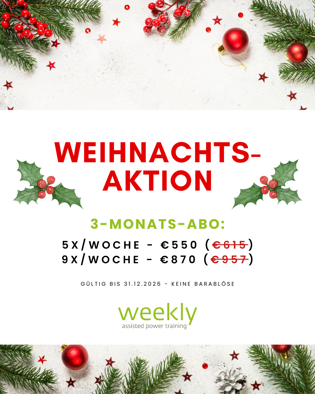 3 Monate – 5× pro Woche zum Vorteilspreis!